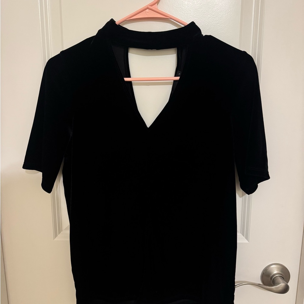 Aqua Velvet Black Women's Top - S